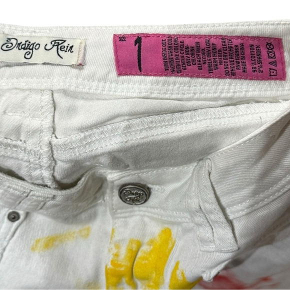 Indigo Rein Junior Girls Size 1 NWOT White Flare Jeans Handprint Y2K Style - Picture 3 of 5
